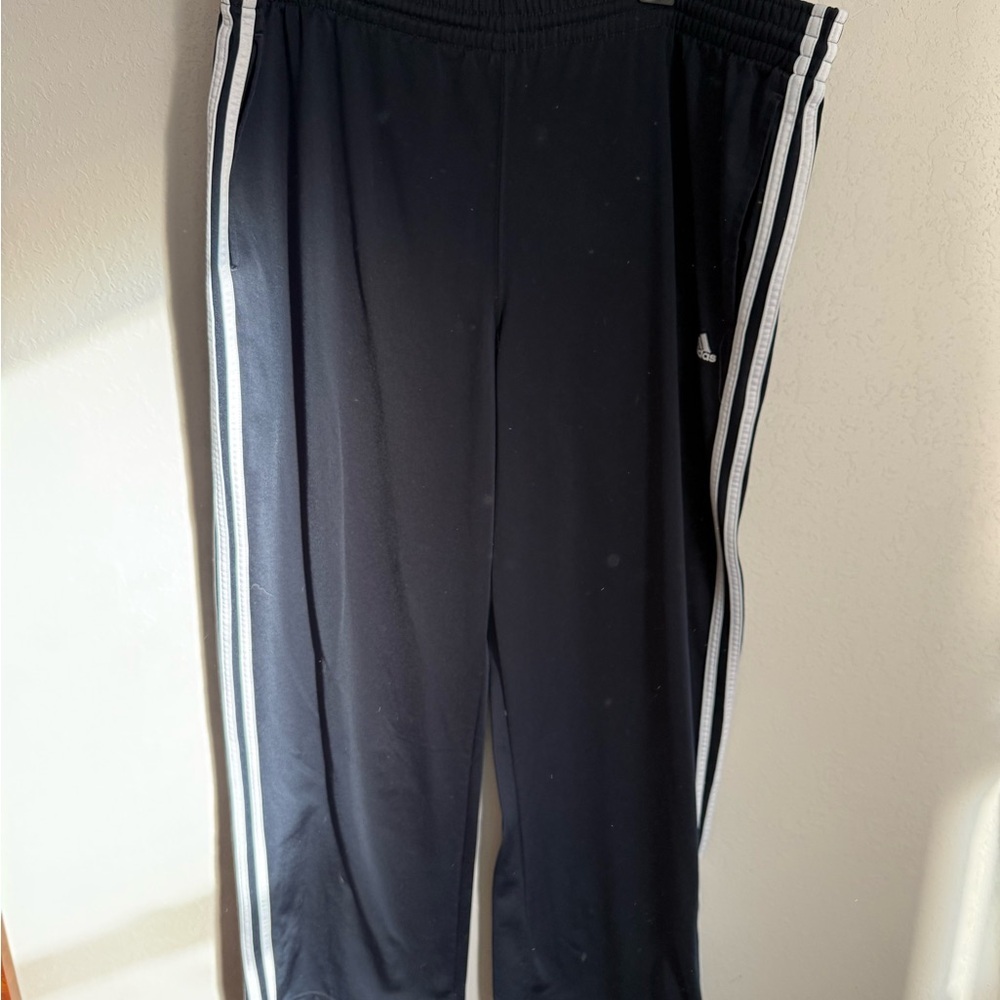 Men’s Navy Adidas Athletic Athleisure Workout Exercise Lounge Wear Sweatpants